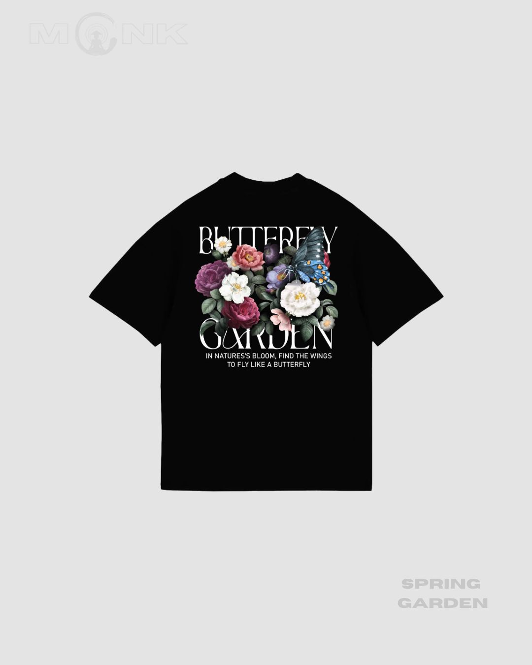 Butterfly ,Oversized t-shirt negra