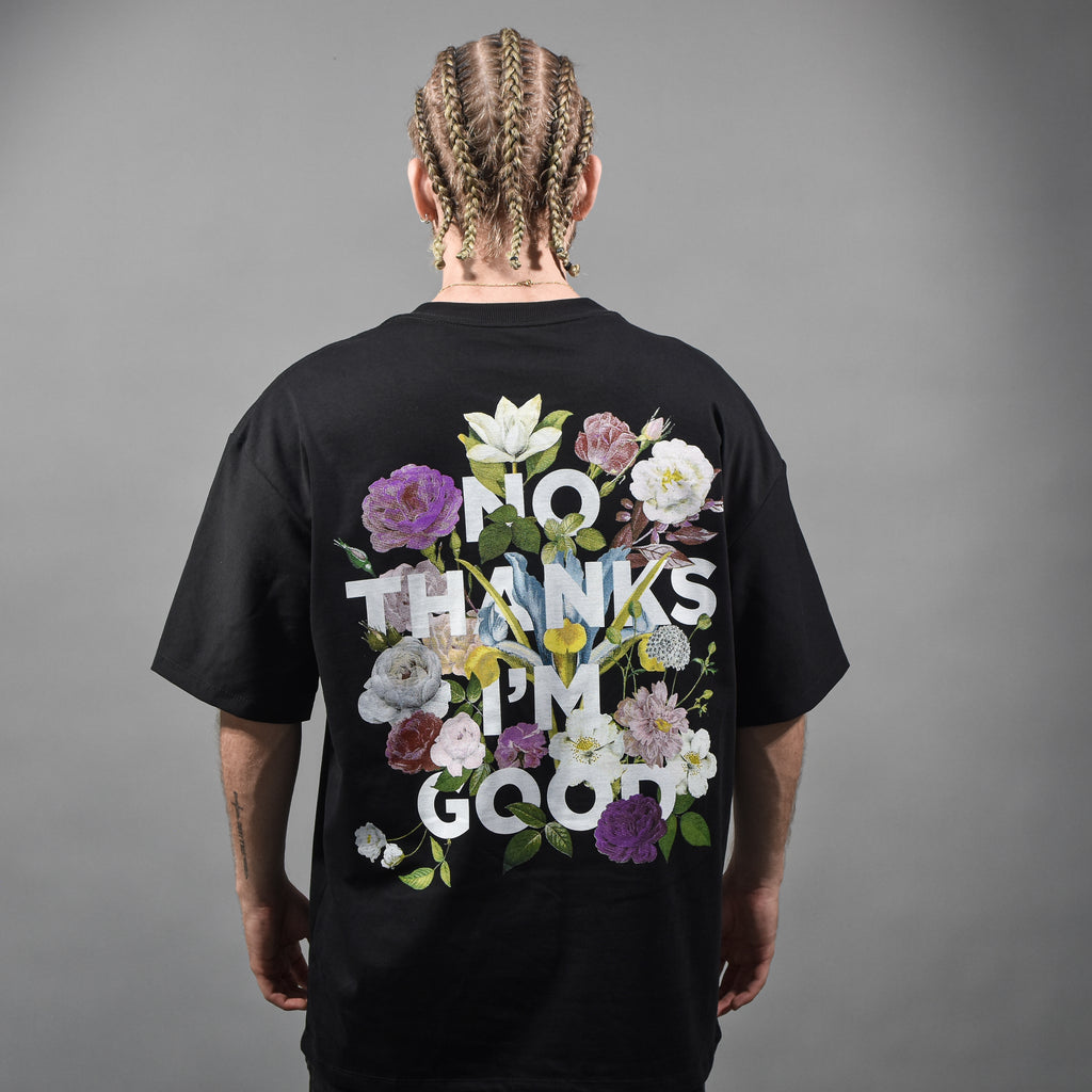 No thanks ,Oversized t-shirt negra