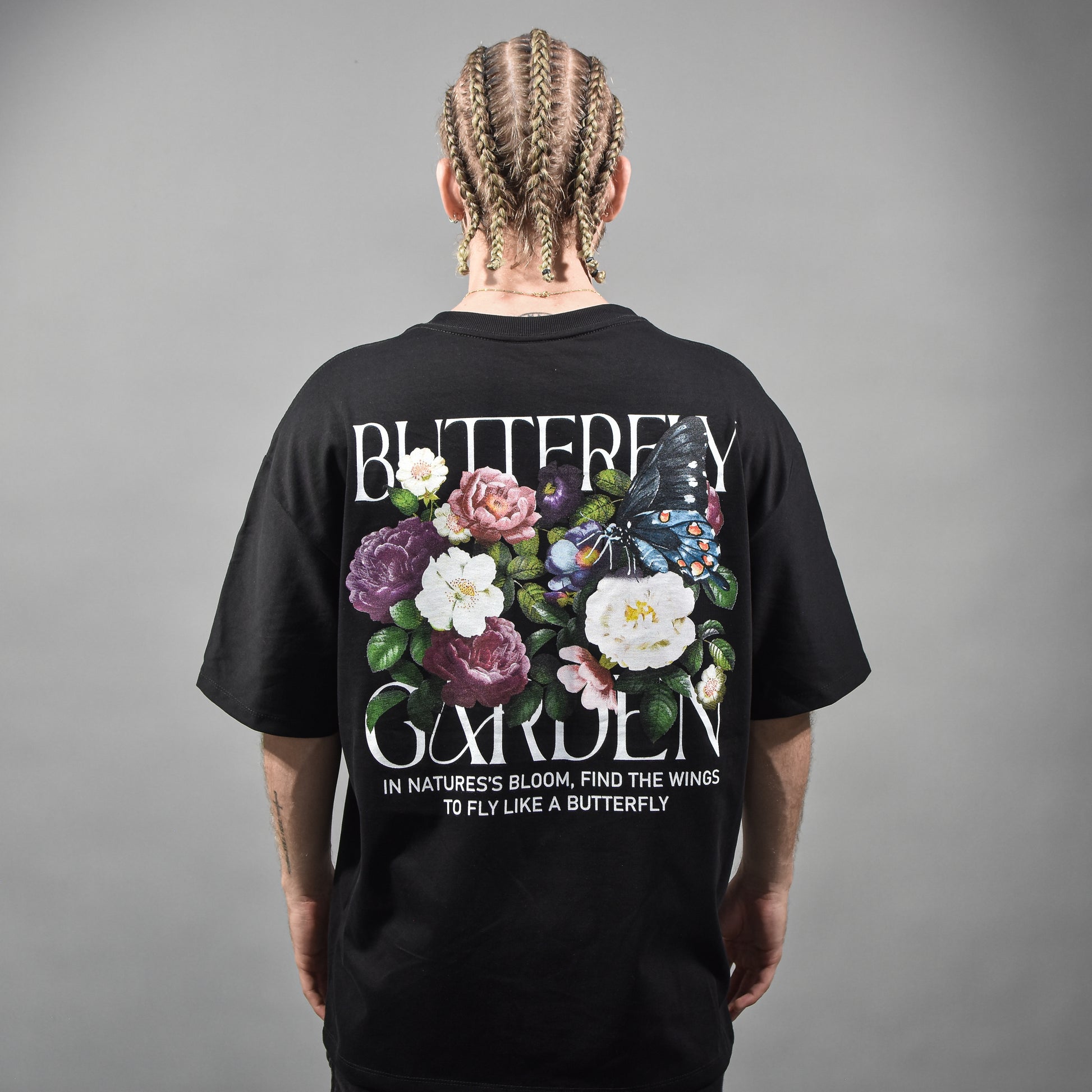 Butterfly ,Oversized t-shirt negra
