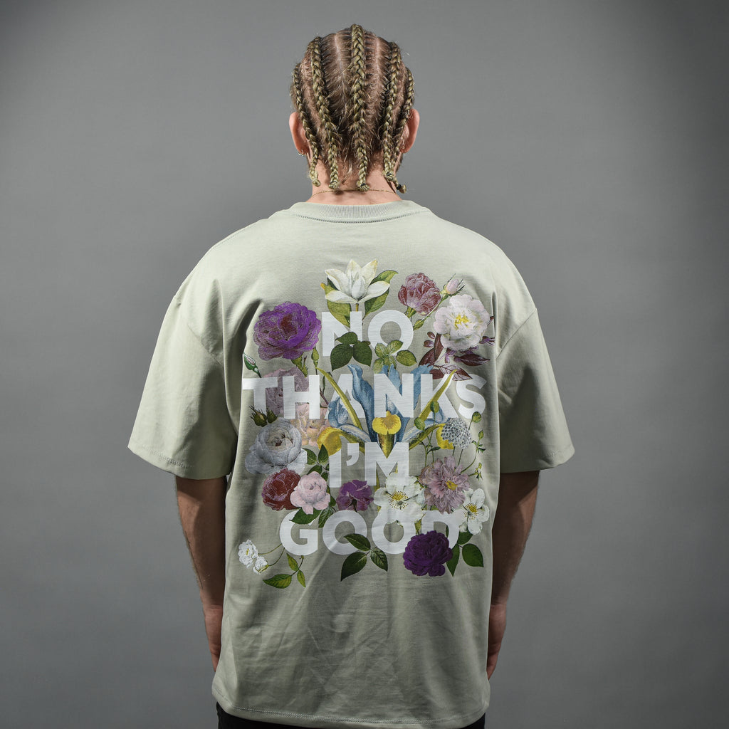 No thanks ,Oversized t-shirt pistacho